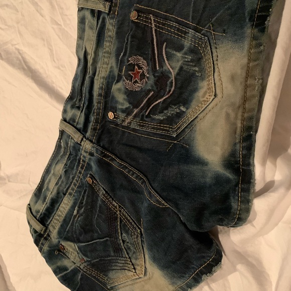 F.J.R Distressed Light Washed Jean Shorts - Picture 2 of 2